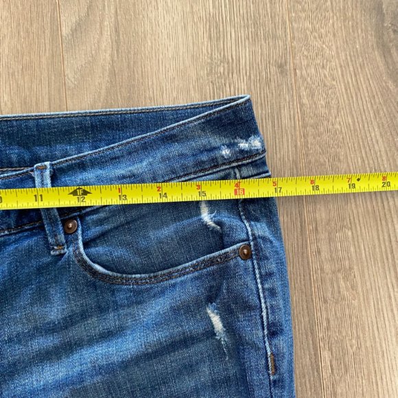 LOFT Blue Distressed "Relaxed Skinny" Jeans - Picture 6 of 14